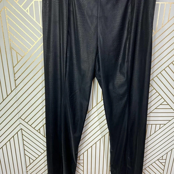 Good American The Croc Exec Pants in Black Faux‎ Leather Plus Size 3XL - Picture 6 of 12